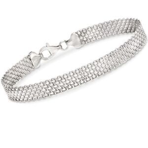 New 925 Solid Sterling Silver Bismark Mesh Chain Bracelet